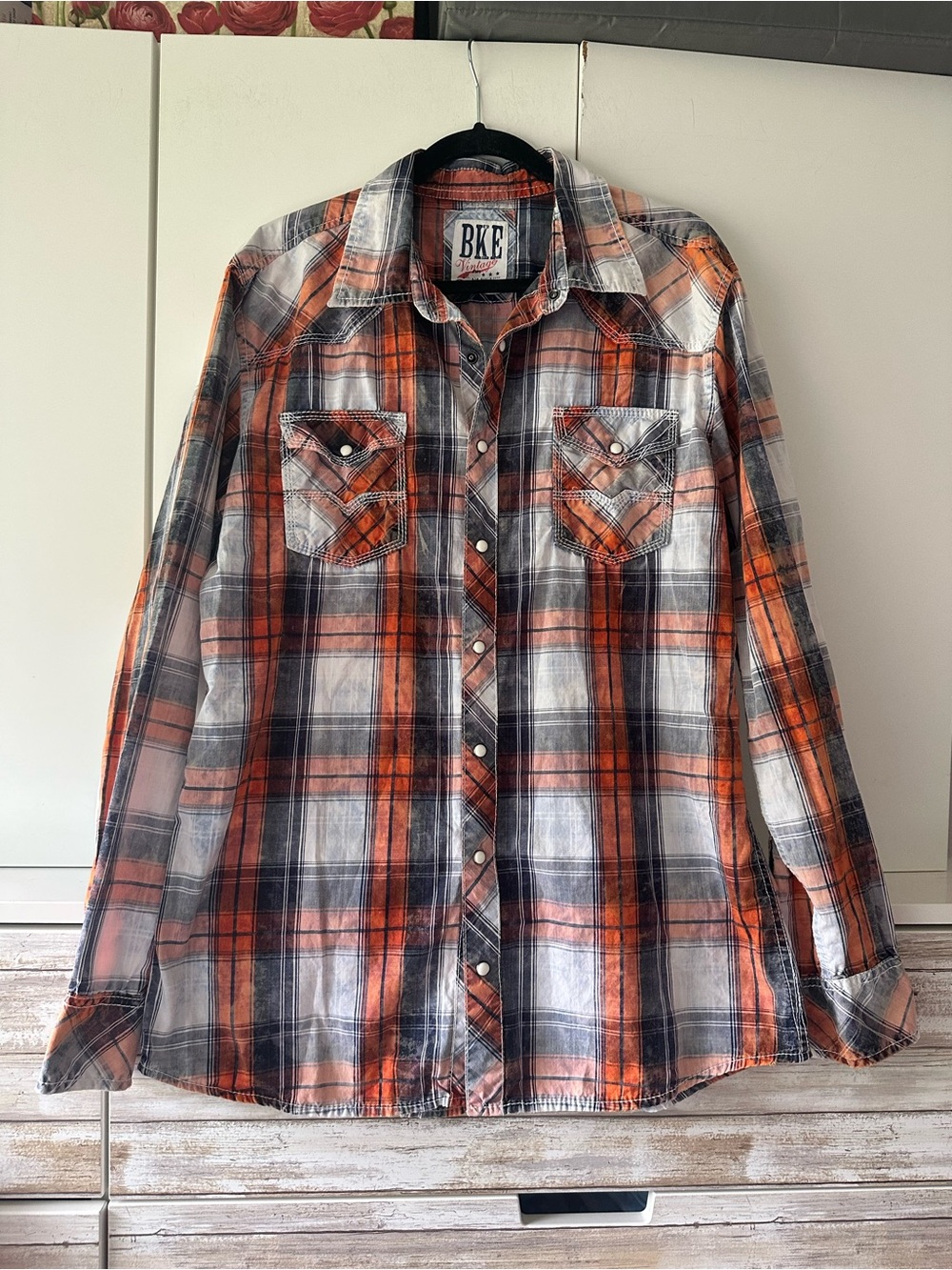 🤠 BKE Vintage 67 Plaid Pearl Snap Western Shirt XL